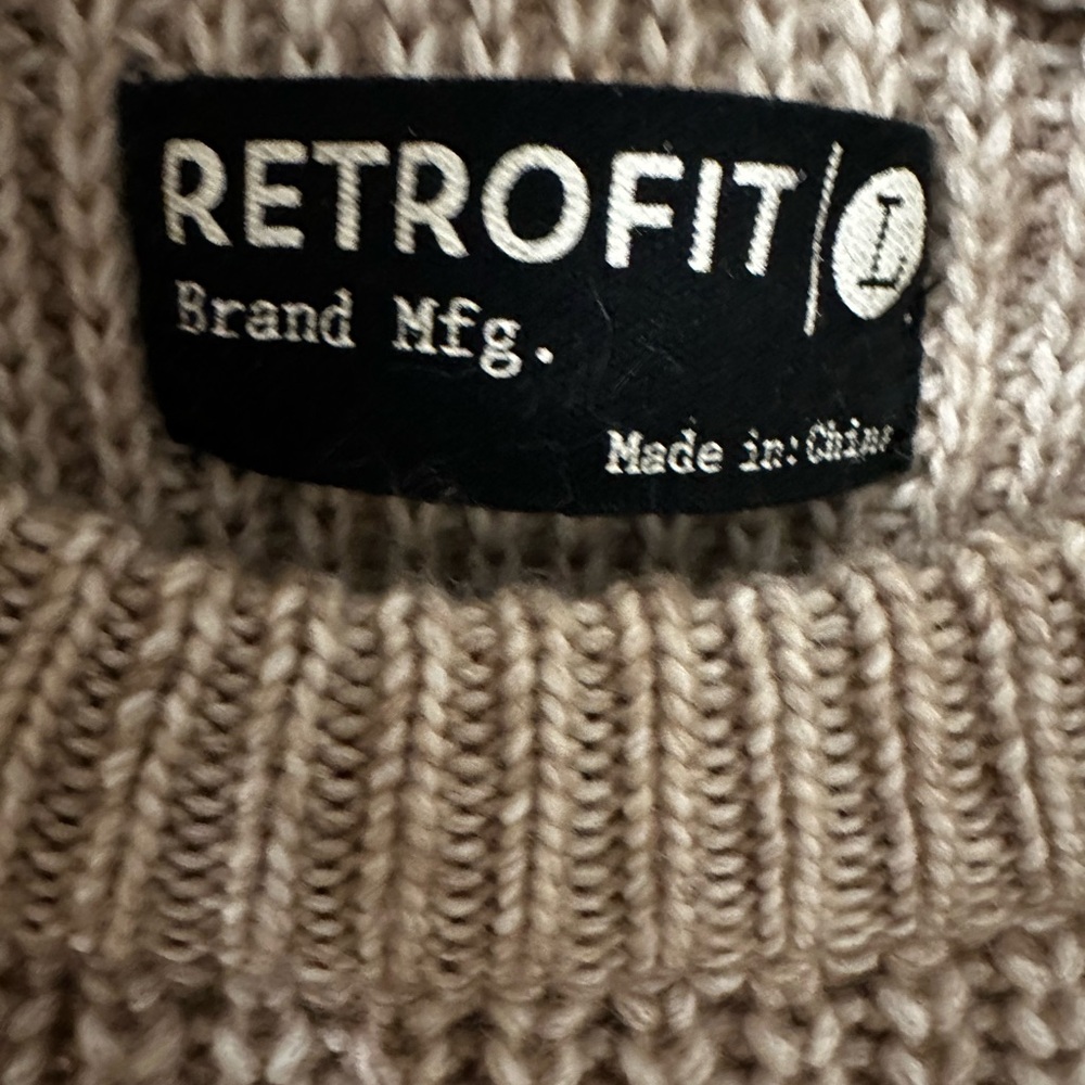 Tan Crewneck Knit Sweater - Picture 4 of 9
